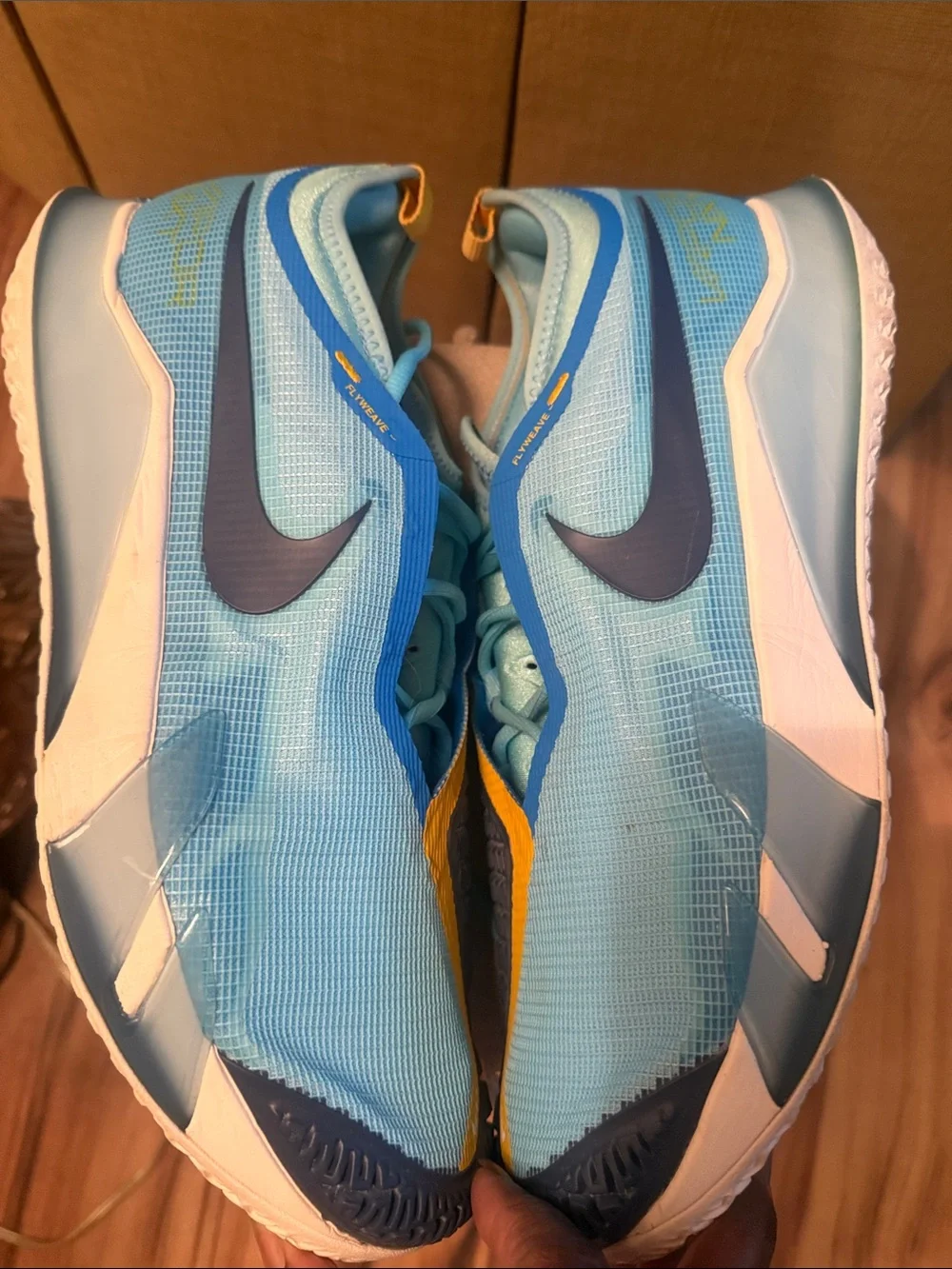 Nike Light Blue and Yellow Vapor Street Athletic Shoes
